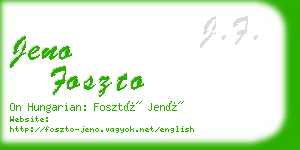 jeno foszto business card